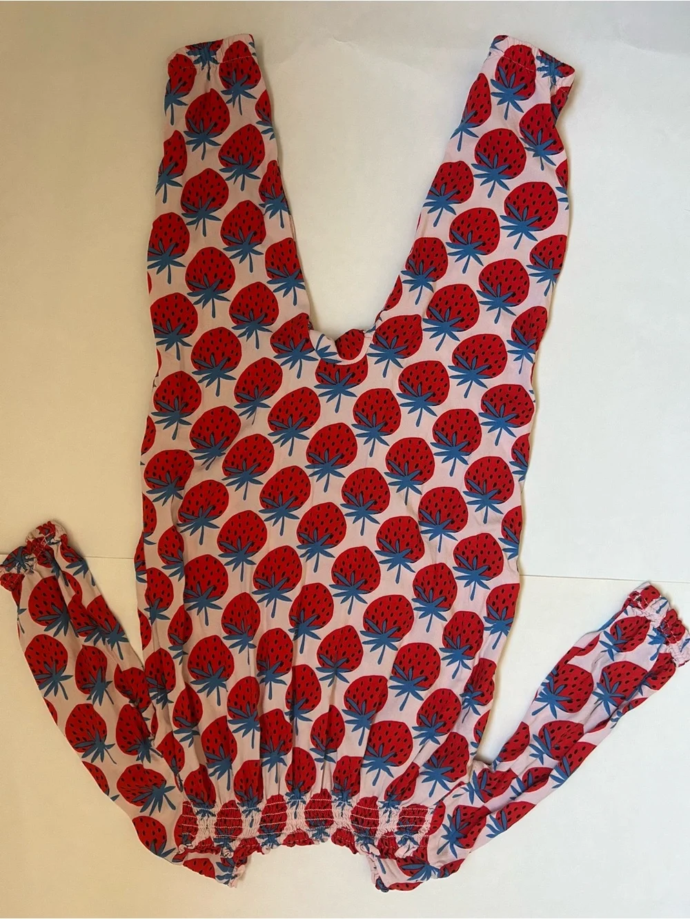 Hanna Andersson Red & Pink Strawberry Print One-Piece